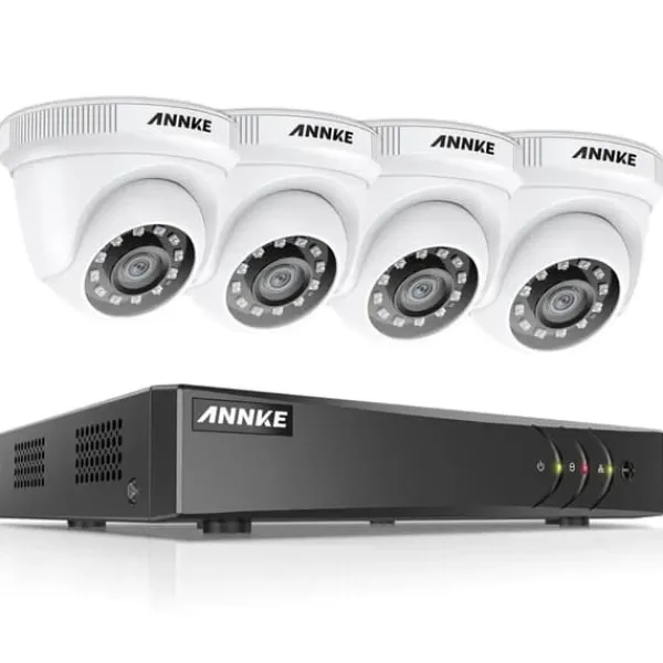Hot CCTV-system, 5MP opløsning, nattevisions teknologi,4T, Hvid Sikkerhedsmonitorer & Videokameraer