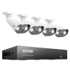 Discount CCTV-system, 8MP opløsning, PoE NVR-kit,8CH NVR x 4Kameraer, 2T Sikkerhedsmonitorer & Videokameraer