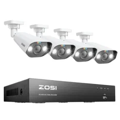Discount CCTV-system, 8MP opløsning, PoE NVR-kit,8CH NVR x 4Kameraer, 2T Sikkerhedsmonitorer & Videokameraer