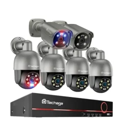 New CCTV-system, 8MP opløsning, tovejskommunikation,8CH NVR 6 Kamera A, Ingen Sikkerhedsmonitorer & Videokameraer