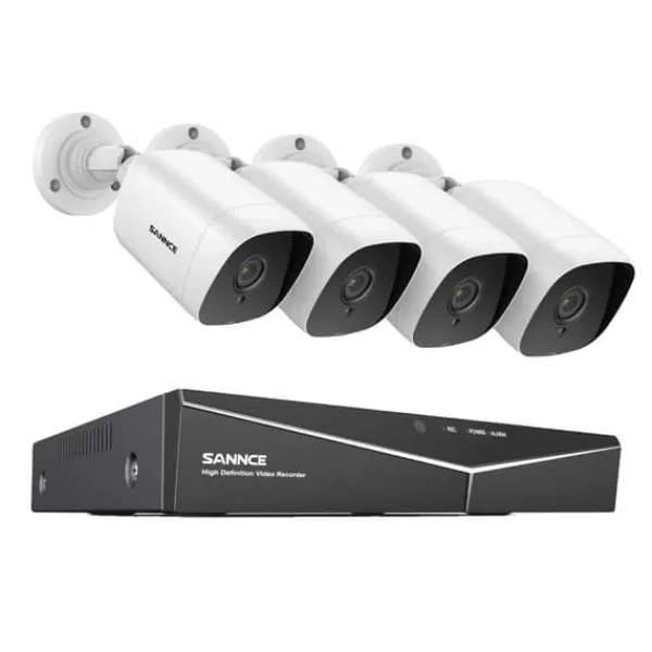 Best CCTV-system, 1080P opløsning, 4 kameraer inkluderet,4CH DVR 4 Kamera, 1T Sikkerhedsmonitorer & Videokameraer