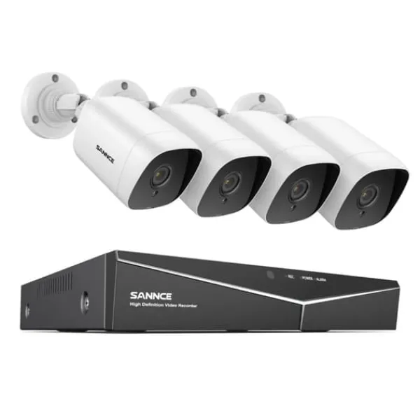 Best CCTV-system, 1080P opløsning, 4 kameraer inkluderet,4CH DVR 4 Kamera, 1T Sikkerhedsmonitorer & Videokameraer