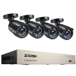 Hot CCTV-system, 1080P opløsning, dag/nat overvågning,Ingen, 8CH DVR x 4 kameraer Sikkerhedsmonitorer & Videokameraer