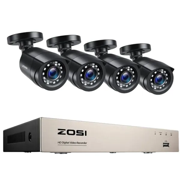 Hot CCTV-system, 1080P opløsning, dag/nat overvågning,Ingen, 8CH DVR x 4 kameraer Sikkerhedsmonitorer & Videokameraer