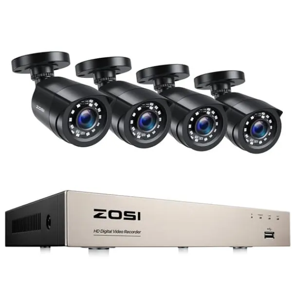 Hot CCTV-system, 1080P opløsning, dag/nat overvågning,Ingen, 8CH DVR x 4 kameraer Sikkerhedsmonitorer & Videokameraer