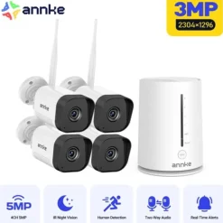 Discount CCTV-system, trådløs teknologi, nattevisionskapacitet,4PCS Kamera Sikkerhedsmonitorer & Videokameraer