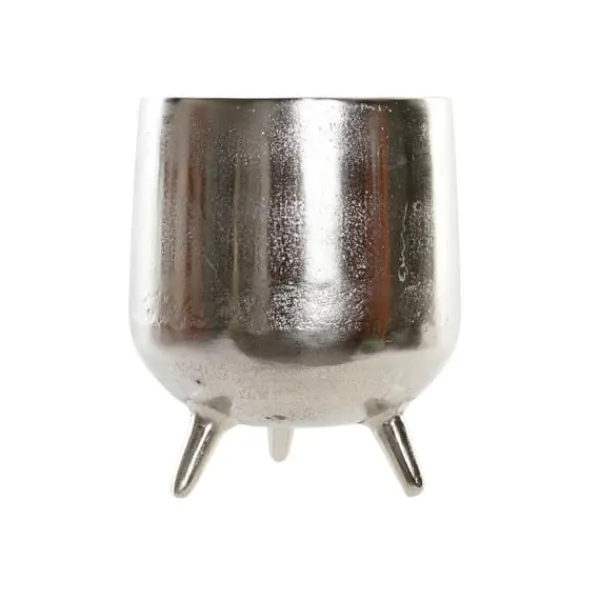 Hot Centerpiece Home ESPRIT Silver Aluminium 21 x 21 x 25 cm Krukker & Plantebeholdere