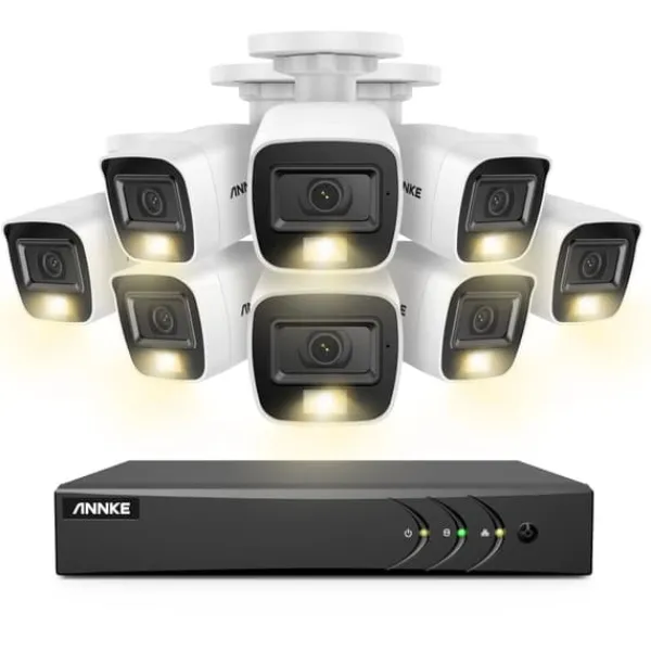 Sikkerhedsmonitorer & Videokameraer^8CH DVR CCTV Sikkerhedssystem, 5MP Ultra HD Opløsning, Infrarød Nattesyn,2T, 3K CMOS Kamera-a