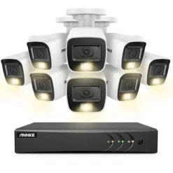 New 8CH DVR CCTV Sikkerhedssystem, 5MP Ultra HD Opløsning, Infrarød Nattesyn,3K CMOS Kamera-b, Ingen Sikkerhedsmonitorer & Videokameraer