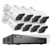 Sikkerhedsmonitorer & Videokameraer^8CH DVR CCTV Sikkerhedssystem, 5MP Ultra HD Opløsning, Infrarød Nattesyn,4T, 5MP CMOS-kamera