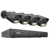 Sikkerhedsmonitorer & Videokameraer^8CH Overvågningskamera System, 12MP Opløsning, Smart Menneske- og Køretøjsdetektion,8CH 4Pcs Kamera-d, 1T