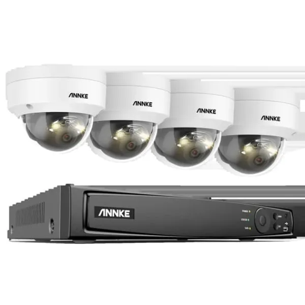 New 8CH Overvågningskamera System, 12MP Opløsning, Smart Menneske- og Køretøjsdetektion,8CH 4Pcs Kamera-b, 2T Sikkerhedsmonitorer & Videokameraer