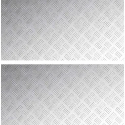 Hot Checker plader 2 stk. Aluminium, Skridsikker og Vandafvisende | Størrelse: 100x50 cm | Farve: Sølv Pejse