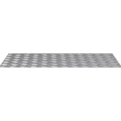 Hot Checker plader 2 stk. Aluminium, Skridsikker og Vandafvisende | Størrelse: 100x50 cm | Farve: Sølv Pejse