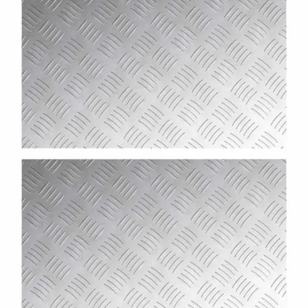 Discount Checker plader 2 stk. i aluminium - Skridsikre og vandafvisende | Størrelse: 70x40 cm | Farve: Sølv Pejse