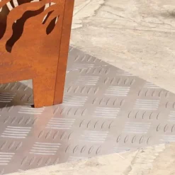 Discount Checker plader 2 stk. i aluminium - Skridsikre og vandafvisende | Størrelse: 70x40 cm | Farve: Sølv Pejse
