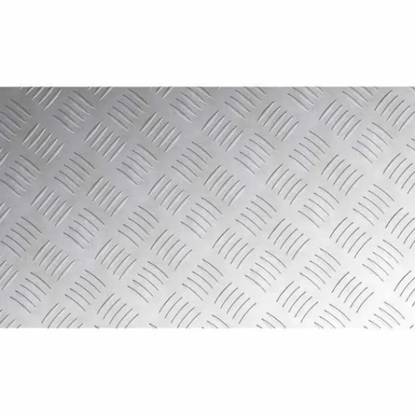 Discount Checker plader 2 stk. i aluminium - Skridsikre og vandafvisende | Størrelse: 70x40 cm | Farve: Sølv Pejse