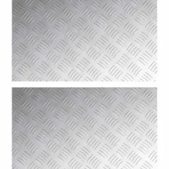 Pejse^Checker plader i aluminium - Skridsikre trappetrin | Størrelse: 70x40 cm | Farve: Sølv