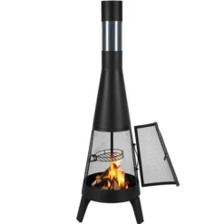 Clearance Chiminea, 50,8x149,5 cm, Sort, Udendørs brændefyret pejs Pejse