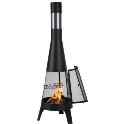 Clearance Chiminea, 50,8x149,5 cm, Sort, Udendørs brændefyret pejs Pejse