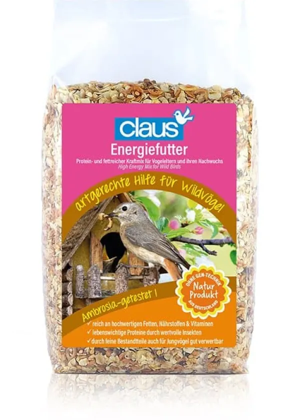 Til Fugle & Småvildt^Claus Sæt Energiefutter + Fuglefoderautomat - Foderautomat + foder til vilde fugle