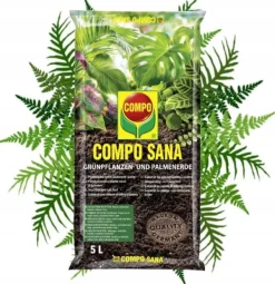Online Compo Sana substrat til grønne planter og palmer 5L blanding af tørv, perlit og dolomit Jord & Sand