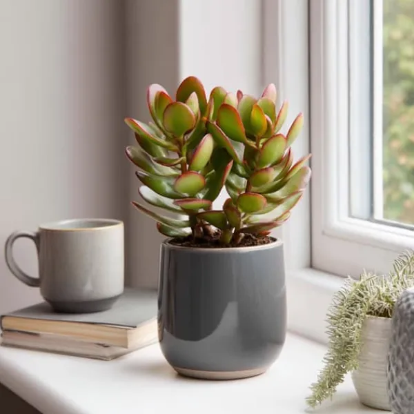 Hot Crassula sukkulent - 2 kom. - Crassula ovata 'Sunset' - Højde 15-20cm - ⌀12cm Krukkeplanter Indendørs