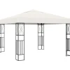 Telte & Lysthuse^Cremefarvet pavillon 3x3 m - Robuste udendørs baldakin | Farve: Creme | Størrelse: 3x3 m