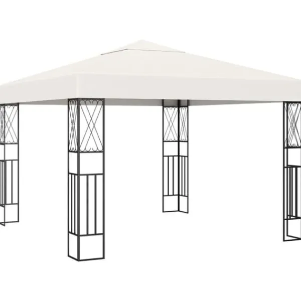 Telte & Lysthuse^Cremefarvet pavillon 3x3 m - Robuste udendørs baldakin | Farve: Creme | Størrelse: 3x3 m