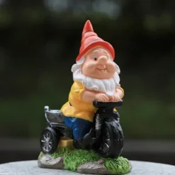 Havedekorationer^Cykeltur, dværge, dværge, gårdspladsstatuer, havedværge, dekorative skulpturer, ornamenter, harpiks