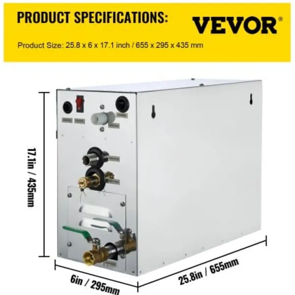 Sale Dampgenerator, 44,5x18,2x31,3 cm, rustfrit stål Sauna