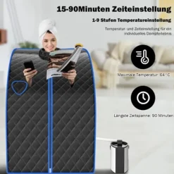Hot Dampsauna, 78x87x101 cm, Sort Sauna