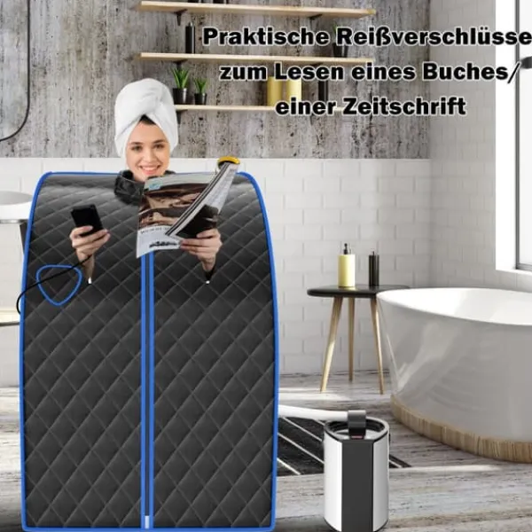 Hot Dampsauna, 78x87x101 cm, Sort Sauna