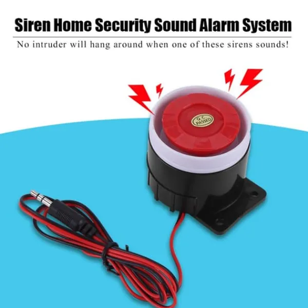 Outlet DC 12V Kablet Mini Alarmhorn Hjemmesikkerhed 110 dB Lydalarmeringssystem Hjemmealarmsystemer
