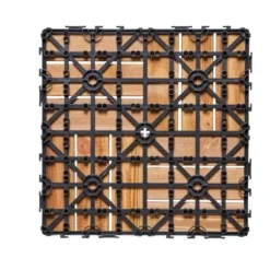 Havedekorationer^Deckfliser, Massivt træ, Sammenlåsende, 30x30x2 cm, Træ, Gulvbelægning