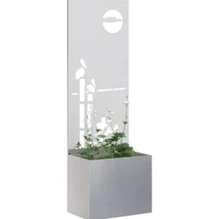 Krukker & Plantebeholdere^Dekorativ haveprivatskærm Fretwork - Rustfrit stål | Mål: 50x140 cm | Farve: Sølv