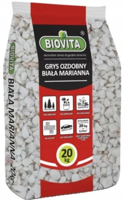 Discount Dekorative flis Hvid Mariana 16-32 mm Hvid og grå dekorativ sten 20 kg Havesten & Trædesten