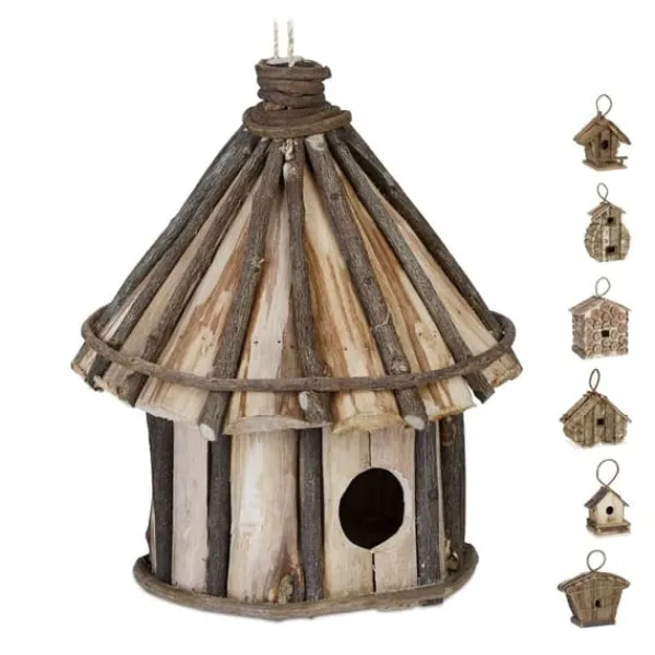 Til Fugle & Småvildt^Dekorativt fuglehus, Træ, 39x21x14 cm, Natur