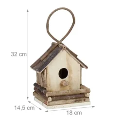 Best Dekorativt fuglehus, Træ, 28,5x20,5x17,5 cm, Natur Til Fugle & Småvildt