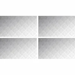 Pejse^4-delt Aluminium Checker Plader - Skridsikre Trappetrin | Størrelse: 90x50 cm | Farve: Sølv