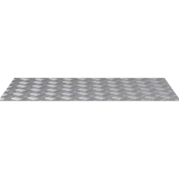 Pejse^4-delt Aluminium Checker Plader - Skridsikre Trappetrin | Størrelse: 90x50 cm | Farve: Sølv