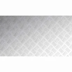 Pejse^4-delt Aluminium Checker Plader - Skridsikre Trappetrin | Størrelse: 90x50 cm | Farve: Sølv