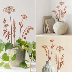 Havedekorationer^5-delt metalblomster havepinde – udendørs dekorative plantepinde, metalkunst til gård, græsplæne og blomsterbed