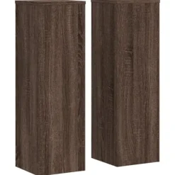 New 2-delt plantestativ i konstrueret træ | Farve: Brun | Størrelse: 25x25x80 cm Plantestativer