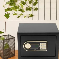 Pengeskabe^Depot Safe, Stållegering, 22 Liter Kapacitet, Digitalt Elektronisk Tastatur, Brandsikker og Vandtæt Pose, Egnet til Hjem og Kontor