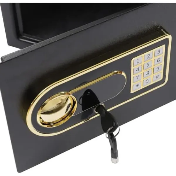 Pengeskabe^Depot Safe, Stållegering, 22 Liter Kapacitet, Digitalt Elektronisk Tastatur, Brandsikker og Vandtæt Pose, Egnet til Hjem og Kontor