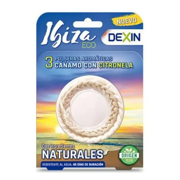 Insektmiddel & Dyreafvisende Middel^Dexin Anti-Mosquito Bracelets with Citronella Water-Resistant Ibiza Pack 3 Units