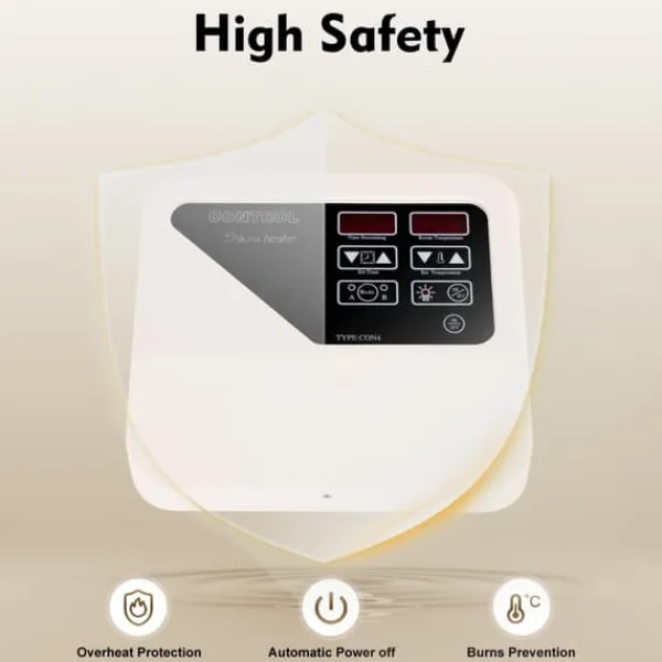 Sale Digital Sauna Ovn Controller, Effektudgang 3-9KW, Spænding 220-240V, Strøm 4.5-13.7A, Temperaturinterval 40-105℃, Dimensioner 24.5*21.5*8cm Sauna