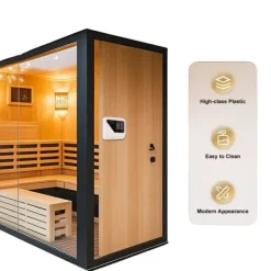 Online Digital Sauna Varmer Controller, 9KW, Temperaturinterval 40°C-105°C, Indendørs Kompatibilitet, Overophedningsbeskyttelse, 7-Tommer Skærm Sauna