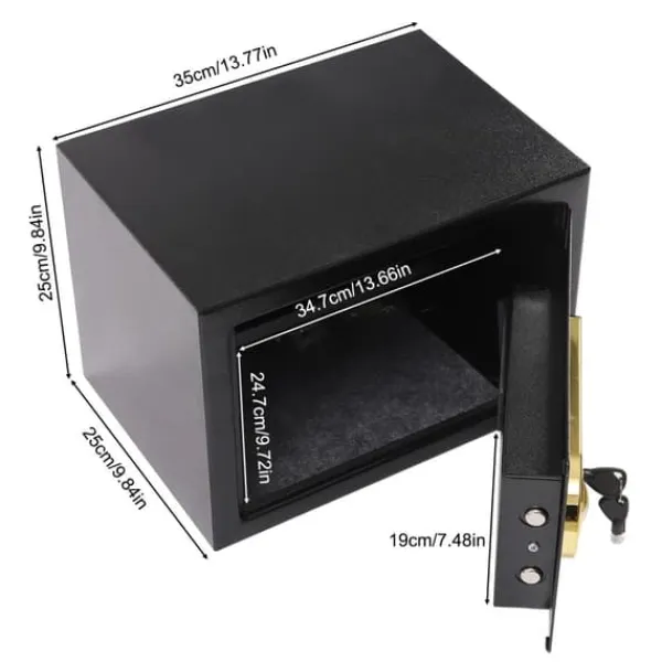 Pengeskabe^Digitalt Pengeskab, Kapacitet 22L, Eksterne Dimensioner 35 x 25 x 25 cm, Interne Dimensioner 34,7 x 19 x 24,7 cm, Nettovægt 6 kg